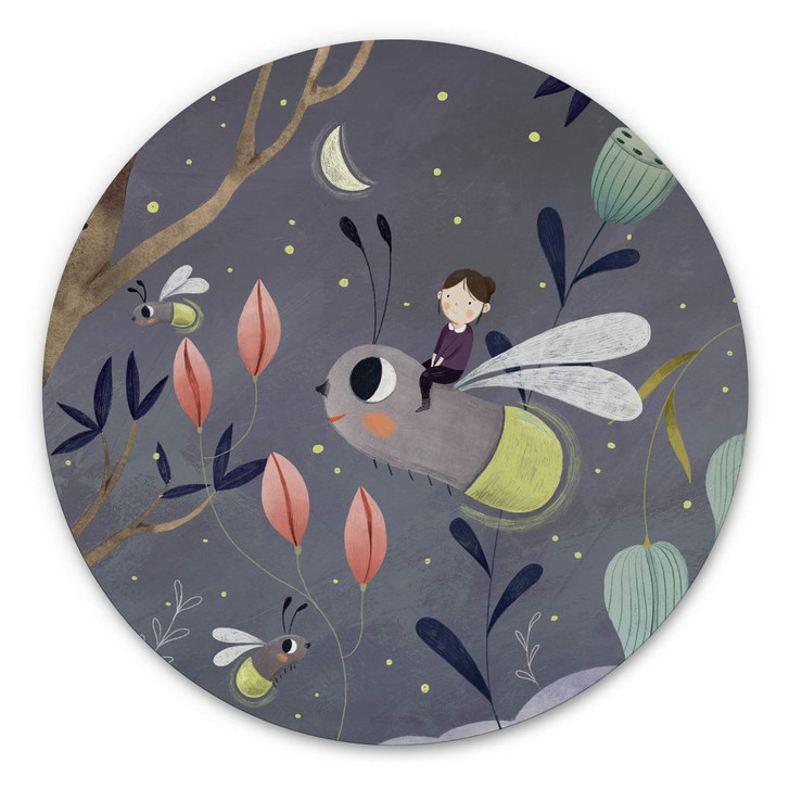 Alu-Dibond Loske - Glühwürmchen - Rund - WA301969