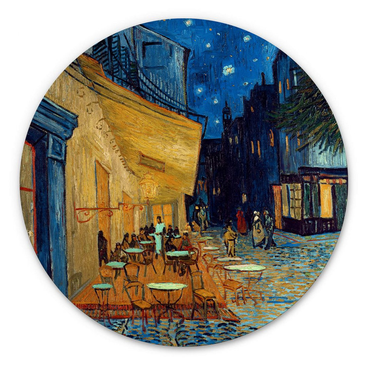 Alu-Dibond van Gogh - Café Terrasse am Abend - Rund - WA345050