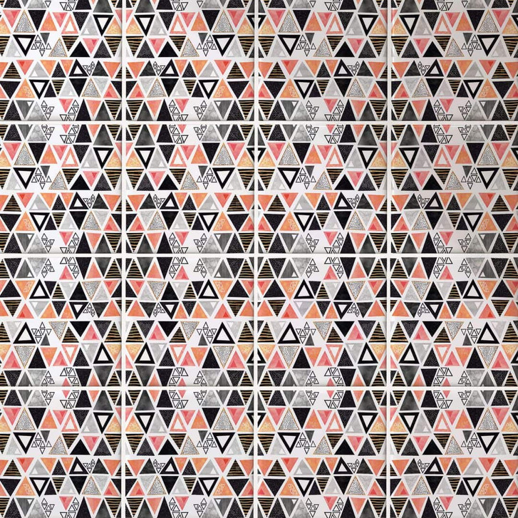 Fliesenaufkleber Fredriksson - Dreiecke Schwarz Apricot - 12er Set - WA391936
