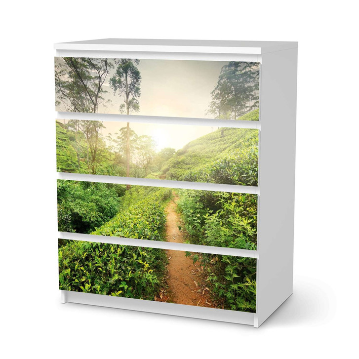 Folie IKEA Malm Kommode 4 Schubladen - Green Tea Fields - CR105617