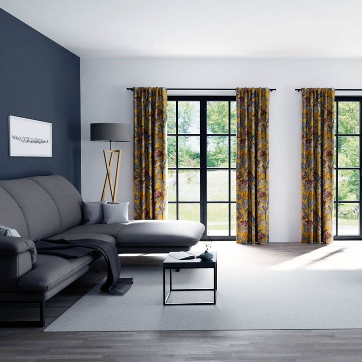 Homing Vorhang mit verdeckten Schlaufen Kelani safran - 2.45 x 1.4m - WA333802