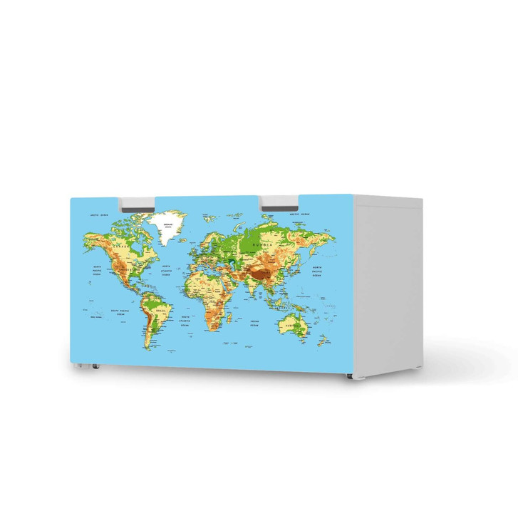 Möbelfolie IKEA Stuva / Malad Banktruhe - Geografische Weltkarte - CR117325