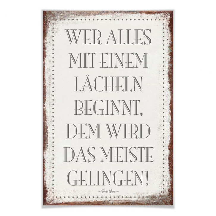 Poster Wer alles mit einem Lächeln beginnt, … - WA168428