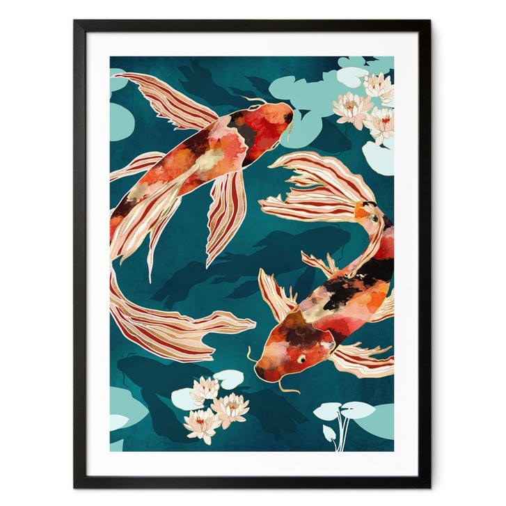 Poster Zwei Kois im Teich - SpaceFrog Designs - WA409619
