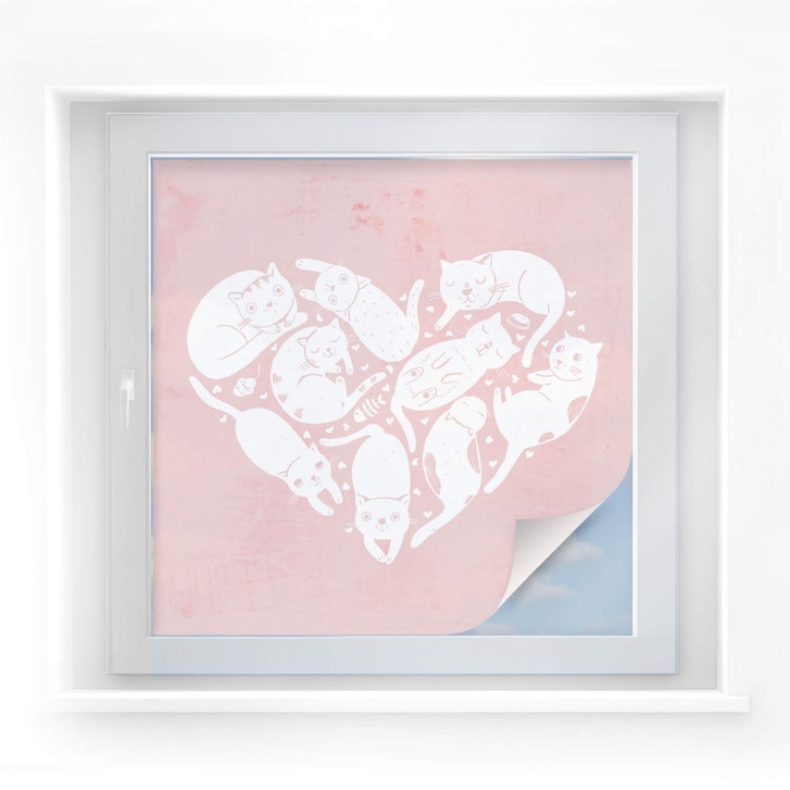 Sichtschutzfolie Loske - Cat Heart - WA175720