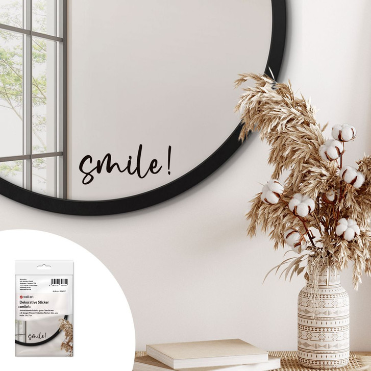 Spiegelsticker, Dekorativer Sticker smile! - WA475582