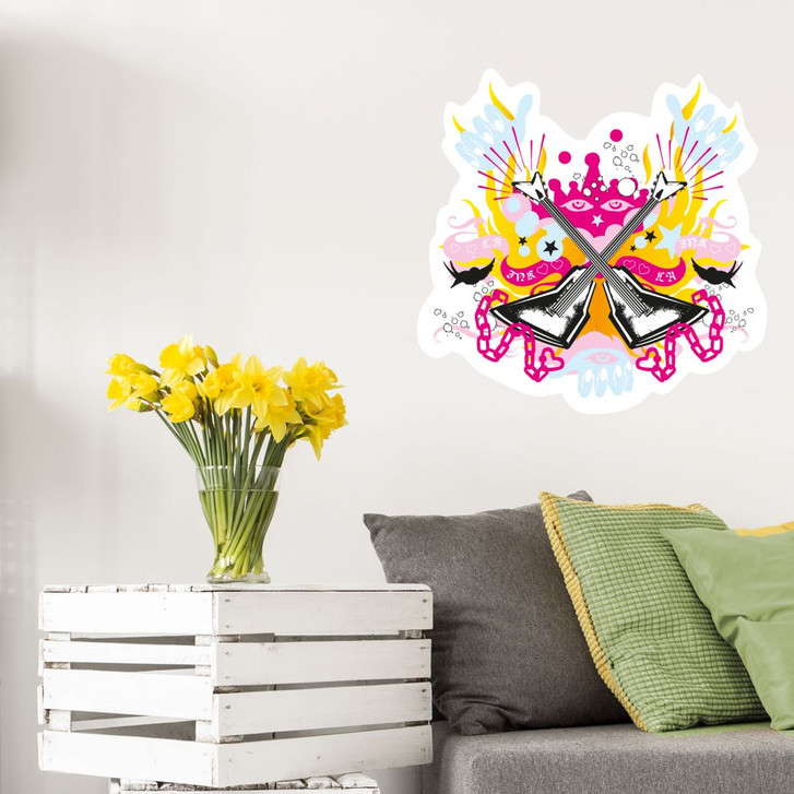 Wandsticker LA Ink Gitarren im Farbchaos - WA201248