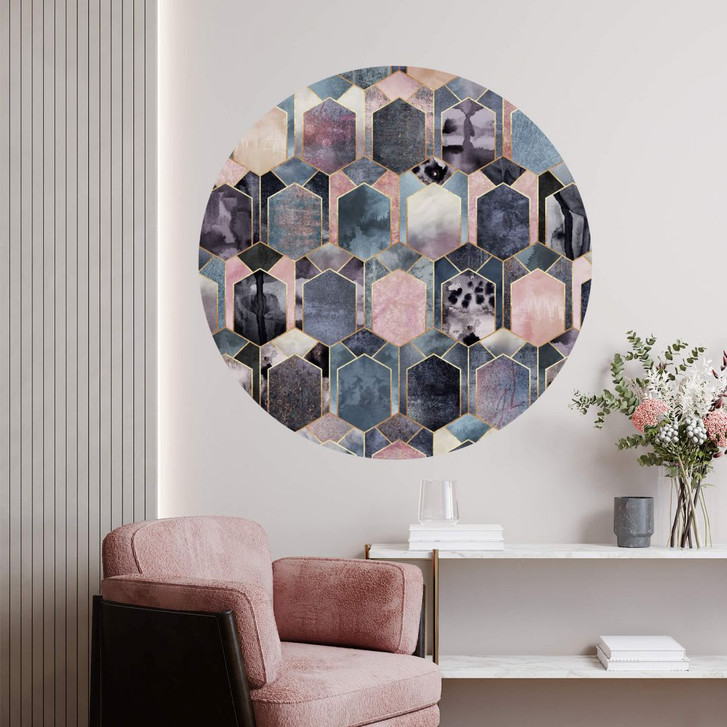 Wandtattoo Fredriksson - Art Deco: Traum in Rosé und Gold - rund - WA260183