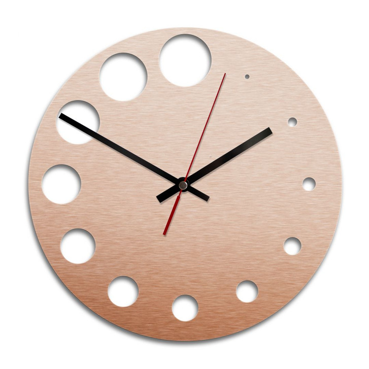 Wanduhr Alu-Dibond-Kupfereffekt - Punkte - Ø 28cm - WA243325