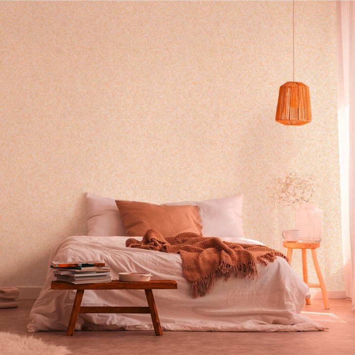 Florale Tapete Creme Beige - Natur-Tapete im Landhaus-Stil - Vliestapete Schlafzimmer Büro - WA506476