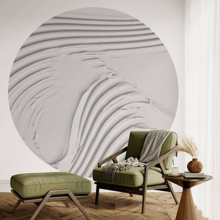 Fototapete Sanfte Strukturen in Beige - Pictufy Studio - Rund - Selbstklebend/Vlies - WA467266