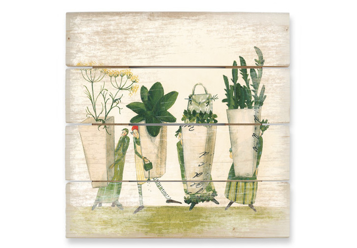 Holzbild Leffler - Kräutersamen - 40 x 41.5 cm - WA233621