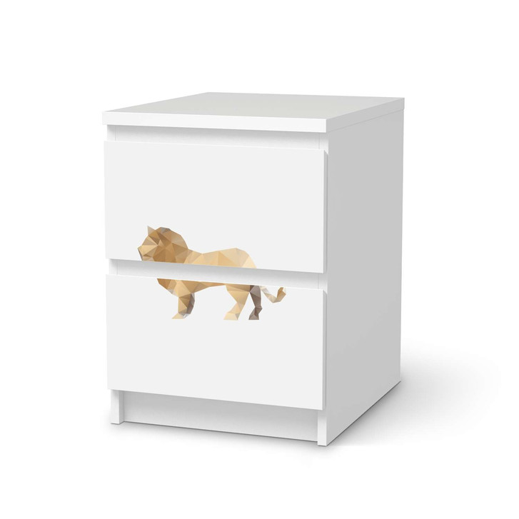 Möbelfolie IKEA Malm Kommode 2 Schubladen - Origami Lion - CR116197