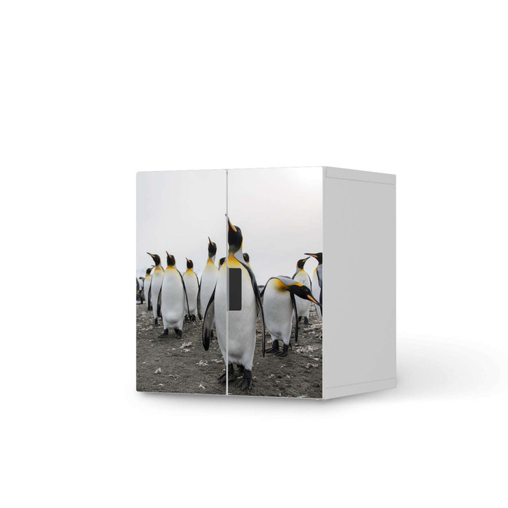 Möbelfolie IKEA Stuva / Malad Schrank - 2 kleine Türen - Penguin Family - CR119028