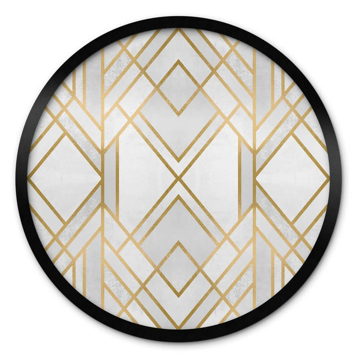 Poster Fredriksson - Art Deco: Goldene Geometrie - Rund - WA328703
