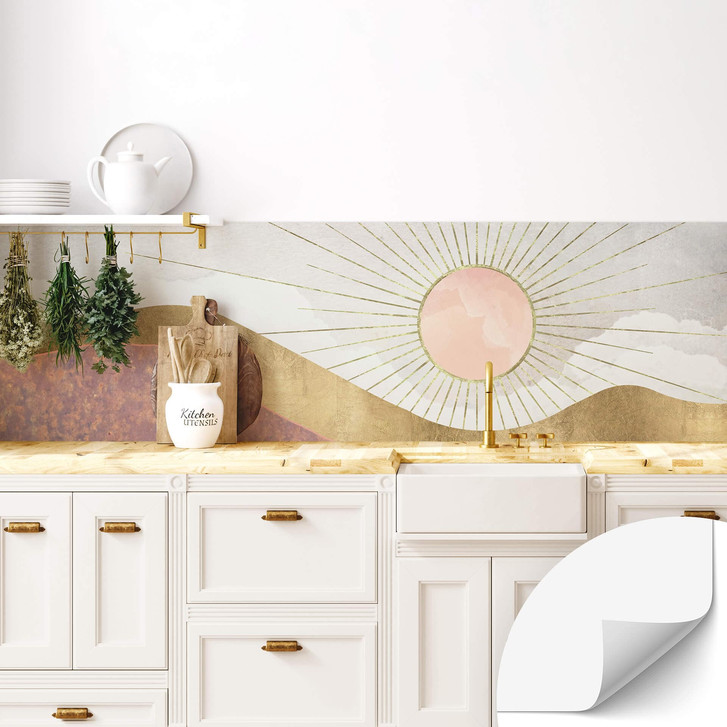 Selbstklebende Küchenrückwand SpaceFrog Designs - Rosa Sonne - WA515630