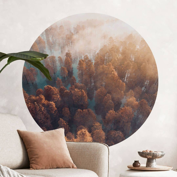 Wandtattoo Herbstwald im Nebel - Ioricon - Rund - WA412551