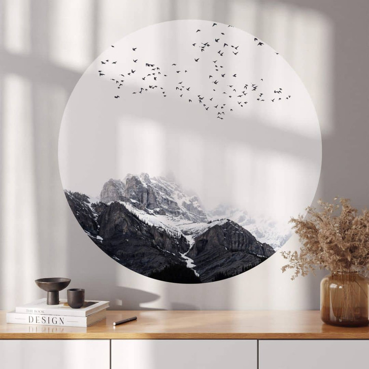 Wandtattoo Kubistika - Hoch in den Bergen - Rund - WA319072