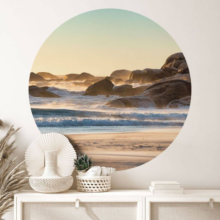 Wandtattoo Strandküste bei Sonnenaufgang in Afrika - Hugonnard - Rund - WA474557