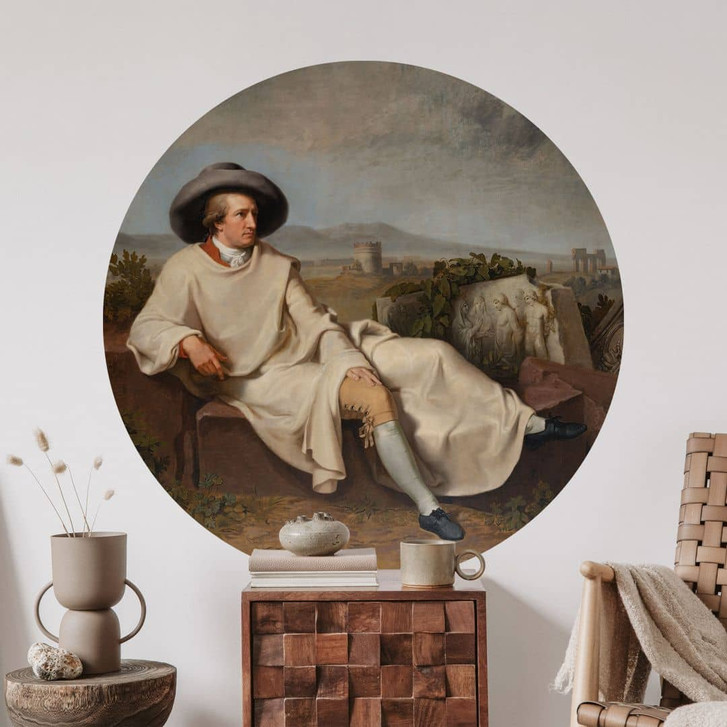 Wandtattoo Tischbein - Goethe in der römischen Campagna - Rund - WA460576