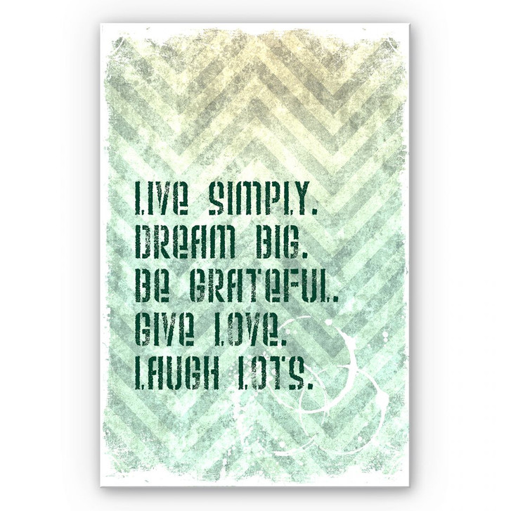 Hartschaumbild Live Simply - WA130346