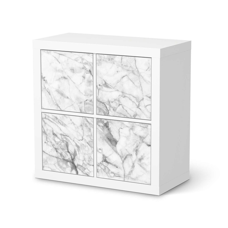 Klebefolie IKEA Kallax Regal 4 Türen - Marmor weiss - CR109657