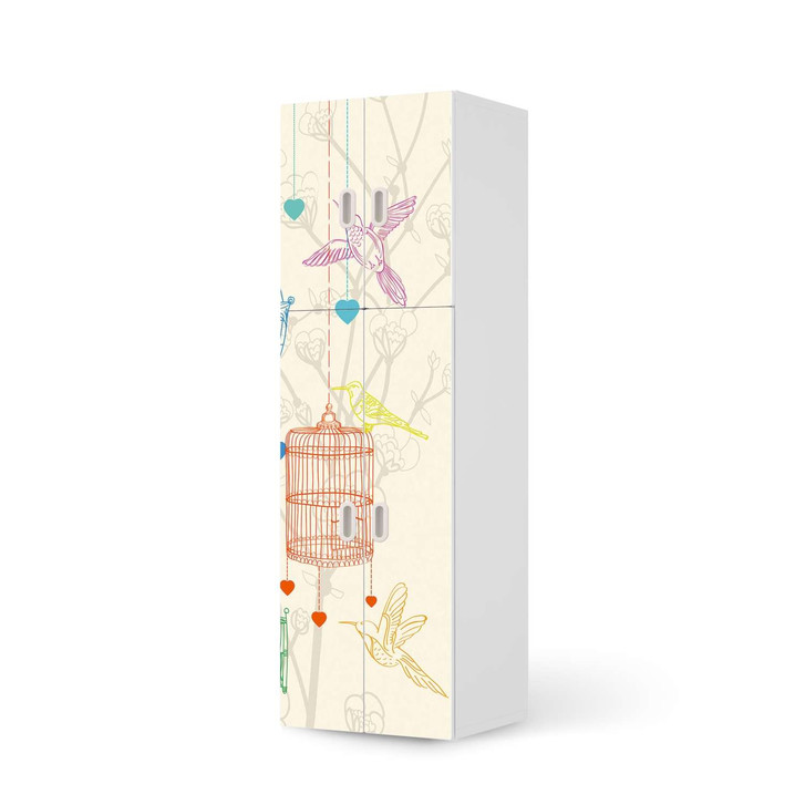 Möbelfolie IKEA Stuva / Fritids - 2 grosse und 2 kleine Türen - Birdcage - CR118723