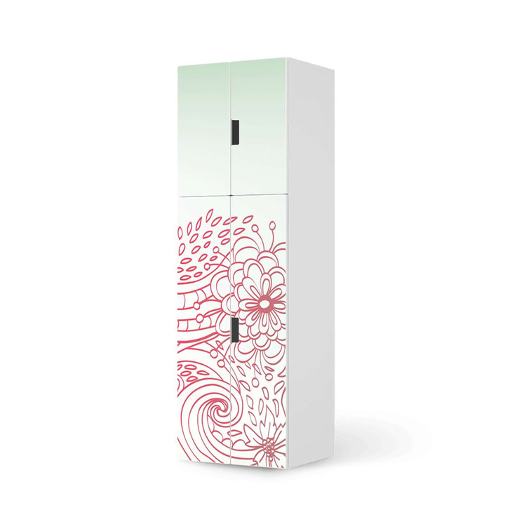 Möbelfolie IKEA Stuva / Malad - 2 grosse Türen und 2 kleine Türen - Floral Doodle - CR118669
