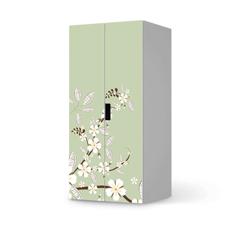 Möbelfolie IKEA Stuva / Malad Schrank - 2 grosse Türen - White Blossoms - CR118028