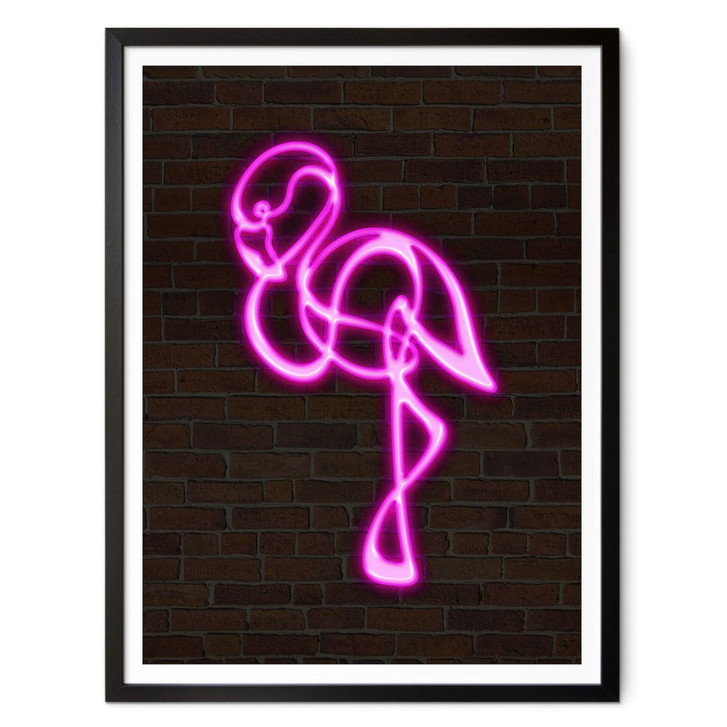Poster Flamingo - Neonlicht - WA379177