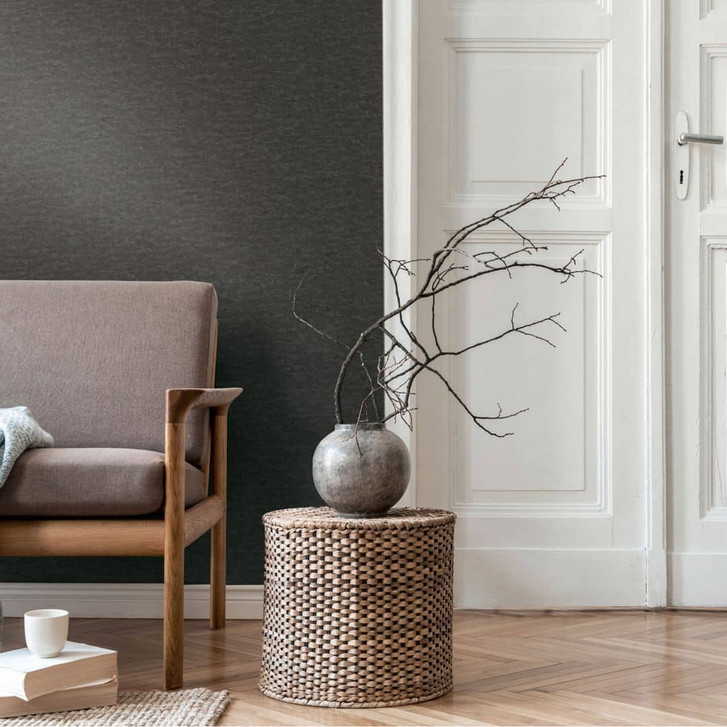 Strukturtapete in Putzoptik Anthrazit – Vliestapete dunkel modern – Wandtapete - WA465461