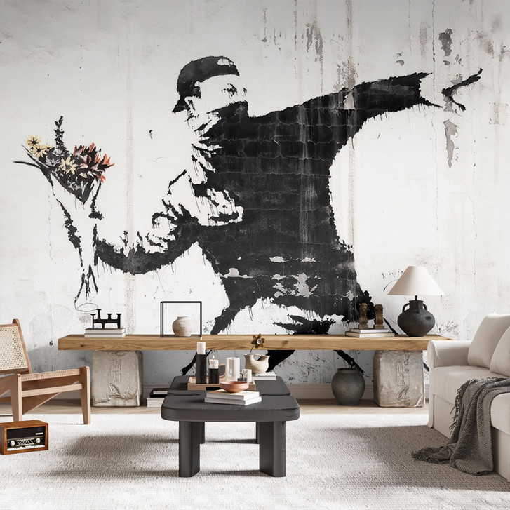 Fototapete Banksy - Der Blumenwerfer - WA517470