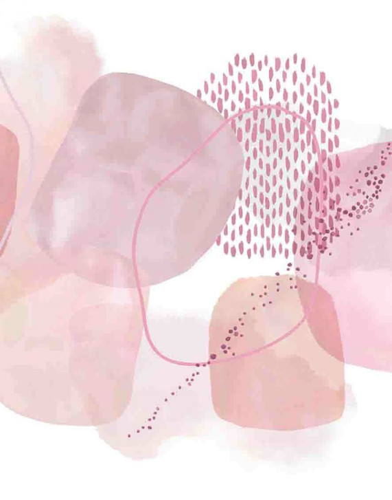 Fototapete Motivtapete Sanfte Aquarell-Abstraktion in Beige mit Rosé-Punkten 3.4 x 2.65 m - WA505329