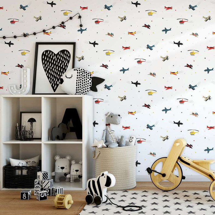 Kindertapete, Vliestapete mit Illustration Kids Walls weiss, bunt - WA508459