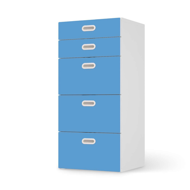 Möbel Klebefolie IKEA Stuva / Fritids Kommode - 5 Schubladen - Blau Light - CR113935
