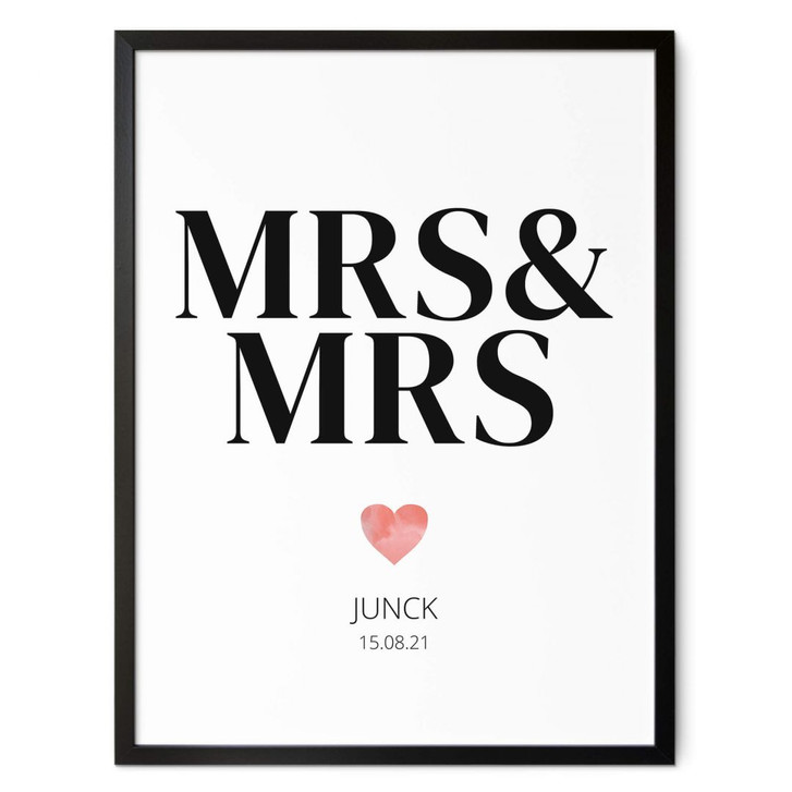 Personalisiertes Poster Mrs & Mrs - Klassisch - WA336545