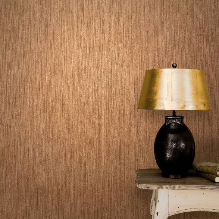 Vliestapete mit leicht linierter Struktur braun Uni - WA450141