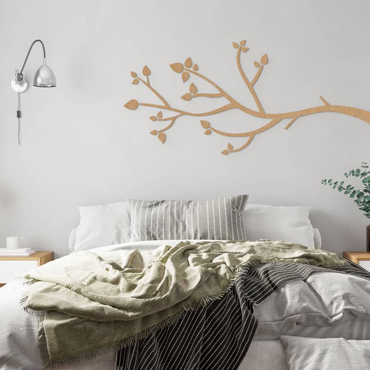 Wanddeko Ast mit Blättern | Natürliche Deko - MDF Natur - WA437225