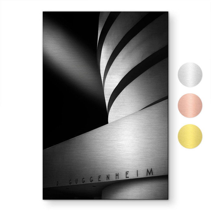 Alu-Dibond gebürstet mit Goldeffekt - Guggenheim Fassade Architektur - Ruiz Dueso - WA517504