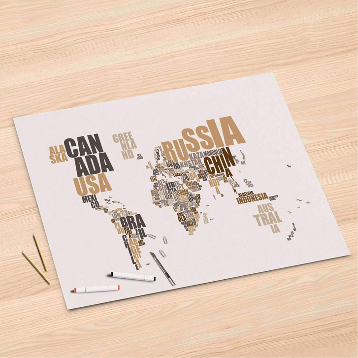Folienbogen (120x80cm) - World Map - Braun - CR106535