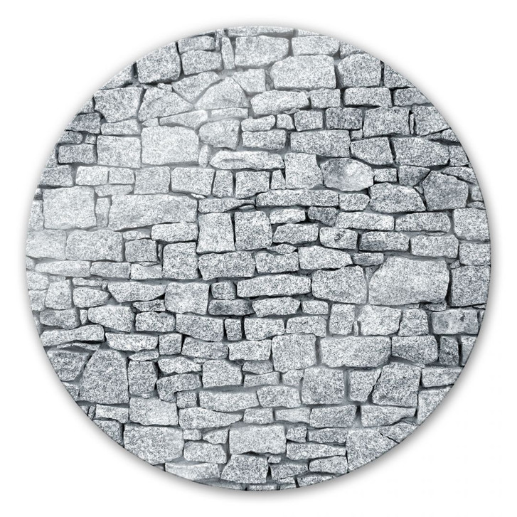 Glasbild Granitmauer - rund - WA123419