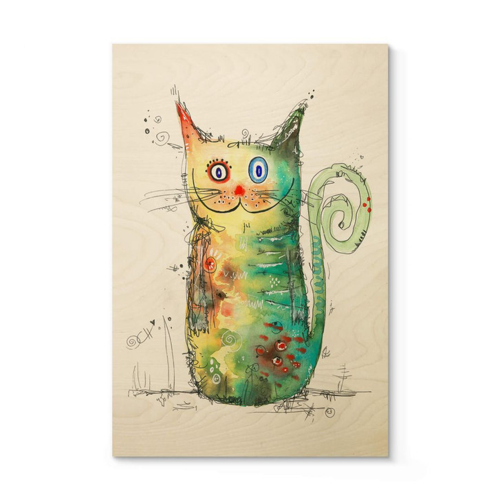 Holzposter Hagenmeyer - Crazy Cat - WA306469