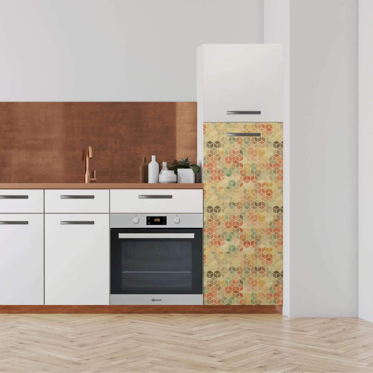 Klebefolie - Hochschrank (60x140cm) - 3D Retro Pattern - CR110603