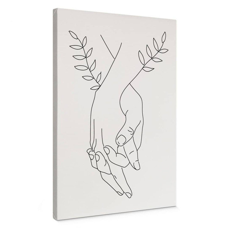 Leinwandbild Line Art - Liebespaar Händchen haltend - Lizde - WA426484