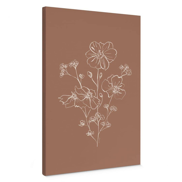 Leinwandbild Wildrosenstrauss Mocha-Mousse - Anis Illustration - WA436429