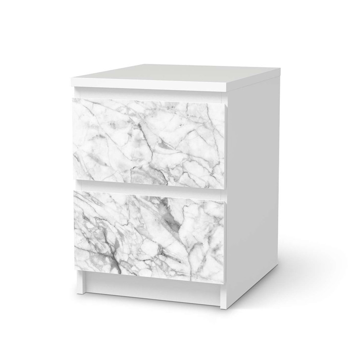 Möbelfolie IKEA Malm Kommode 2 Schubladen - Marmor weiss - CR116184