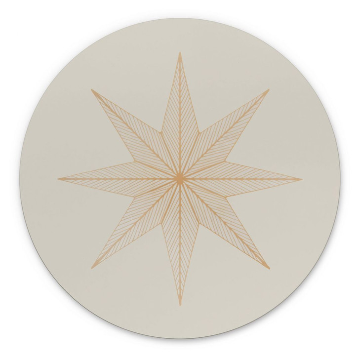 Wandbild Geometrischer Goldstern - Magnusson - Alu-Dibond Rund - WA491630