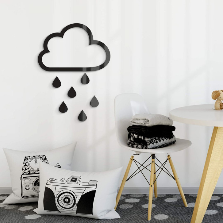 Acryldeko Wolke mit Tropfen (7-teilig) - WA299030