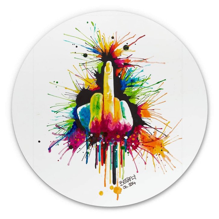 Alu-Dibond Buttafly - Fuck the System - Rund - WA313870