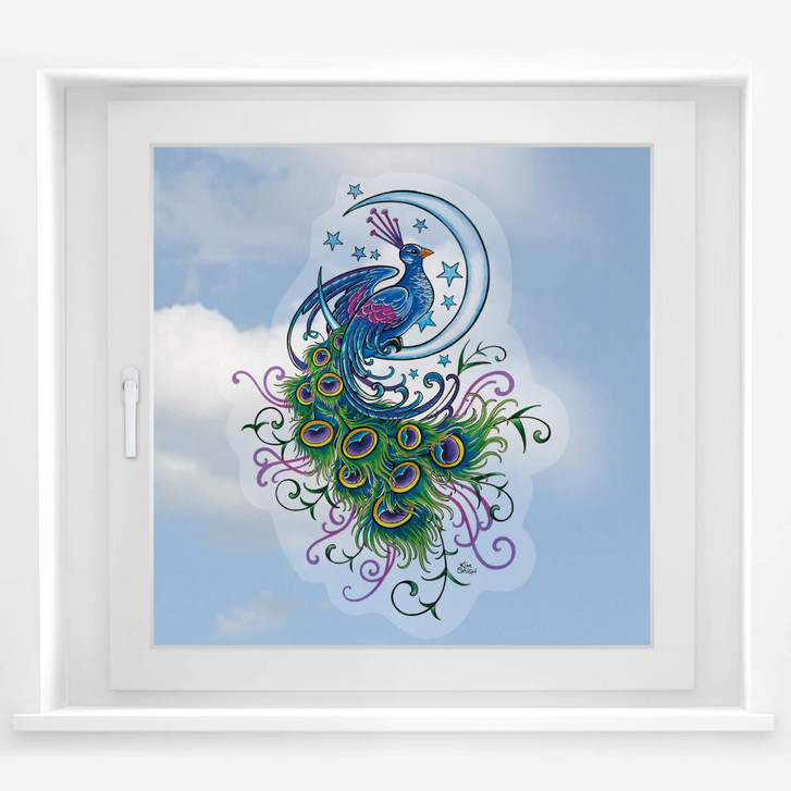 Fensterbild LA Ink Pfau im Mond - WA117374
